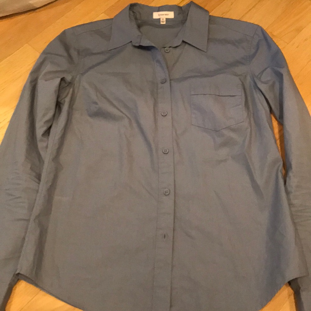 Button-down blue shirt